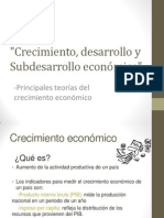 Crecimiento, Desarrollo y Subdesarrollo Económico