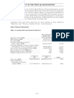 Extract of The First Quarter Report: Major Financial Information