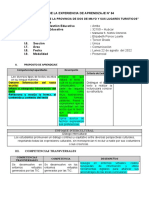 Sesión de La Experiencia de Aprendizaje N 84