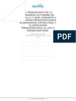 Presupuesto de La Comunidad Autonoma de Castilla y Leon Concepto y Principios Presupuestarios Elaboracion Estructura y Clasificacion Presupuestaria El Ciclo Presupuestario