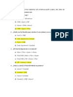 Formule 10 Preguntas Objetivas de Autoevaluación Acerca Del Tema de Presupuesto de Importación