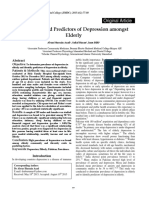 Prevalence and Predictors of Depression Amongst Elderly