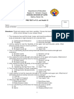 Pre-Test Pe and Health 12 Final