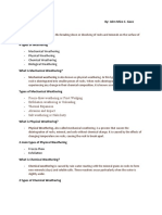 Weathering and Erosion (Summary)