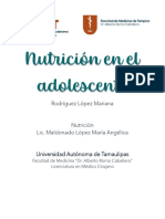 Nutrición en El Adolescente