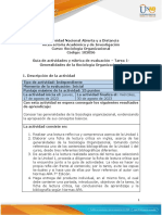 Guia de Actividades y Rúbrica de Evaluación - Tarea 1 - Generalidades de La Sociología Organizacional