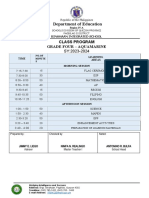 Class Program Template 2024