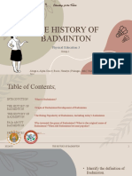 The History of Badminton PPTJ Group 1.PE3 Final