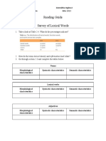 Reading Guide - Survey of Lexical Words Verbs