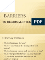 Barriers To Regional Integration