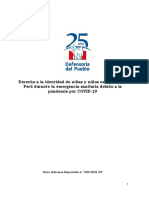 Serie Informes Especiales N.° 020 2021 DP Derecho A La Identidad de Niñas y Niños