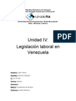 Trabajo de Iraihl Unidad IV Legislacion Laboral en Venezuela