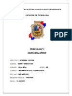 Facultad de Tecnologia: Practica N.º 1 Teoría Del Error