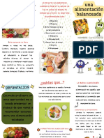 Folleto Tríptico Comida Fruta Infantil Divertido Multicolor