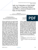 A Descriptive Study Was Undertaken To Gain Insight Into The Knowledge Base of Expectant Mother's Attending Antenatal OPD at A Selected Hospital in The State of Uttar Pradesh