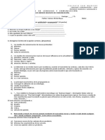 Prueba de Lenguaje y Comunicacion Medios Masivos de Comunicacion