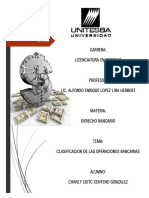 Clasificacion de Las Operaciones Bancarias