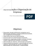 Administração e Organização de Empresas