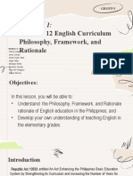 Eng 1 Lesson 1 The K To 12 English Curriculum