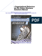 Canadian Organizational Behaviour Canadian 9th Edition Mcshane Solutions Manual