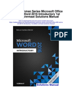 Shelly Cashman Series Microsoft Office 365 and Word 2016 Introductory 1st Edition Vermaat Solutions Manual