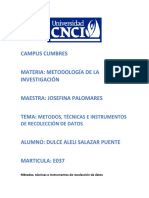 Métodos, Técnicas e Instrumentos de Recolección de Datos