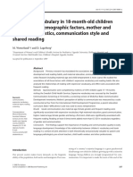 WEsterlund & LAgerberg (2008) Mother Caracteristics and Expressive Vocabulary at 18 Months