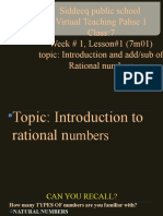 Lesson 1 Add Sub of Rational Numbers