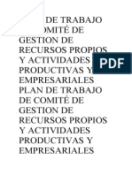 Plan de Trabajo de Recursos Propios