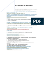 Assessing of Appearance and Mental Status