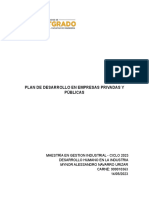 Plan de Desarrollo en Empresas Privadas y Públicas