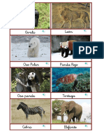 Tarjetas de Tres Partes Animales - Montessori