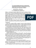 The Effectiveness of Selected Human Resources Management Practices On Organisational Performance and Objectives (A Case Study of The Libyan Iron and Steel Company)