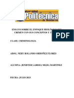 Ensayo Sobre El Enfoque Biológico Del Crimen Con Sus Conceptos y Teorías