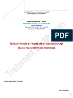 Cours Master Chimie Appliquée (Module Extraction Traitement Des Minerais M-18A)