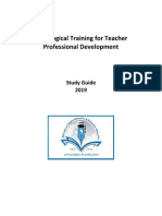 Pedagogical Training For Teacher Professional Development - Curriculum