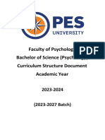 Faculty of Psychology Bachelor of Science (Psychology) Curriculum Structure Document Academic Year