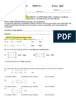 182 Linear Algebra Test 1