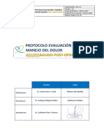 Protocolo de Evaluación y Manejo Del Dolor Agudo Post Operatorio