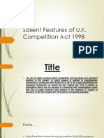 Sailent Features of Uk Competition Act