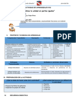 Mat. Dividimos La Unidad en Partes Iguales