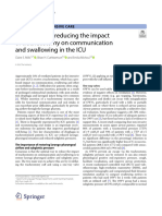 What's New in Reducing The Impact of Tracheostomy On Communication and Swallowing in The ICU