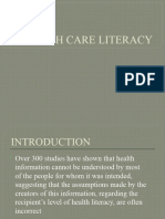 Health Care Literacy