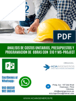 Curso Costos Unitarios Formula Polinomica Calendario Valorizado S10 MS Project Curso Julio 2022