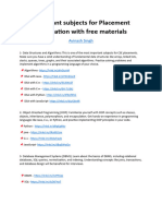 Important Subjects For Placement Preparation With Free Materials