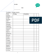 Vocabulary - Living in America Word Writing Translation: Unit 1 All Skills