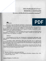 Sabine Knabenschuch - Intuición y Construcción. en Torno A La Filosofía de La Matemática de Kant