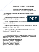 Exercícios de Revisão de Classes Gramaticais - 3º Ano