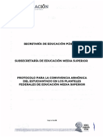 Protocolo para La Convicencia Armonica Estudiantado EMS