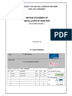 Installation of Hdpe Pipe Method Statement